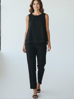 Rock & Shine Black Sleeveless Layered Bodice Jumpsuit